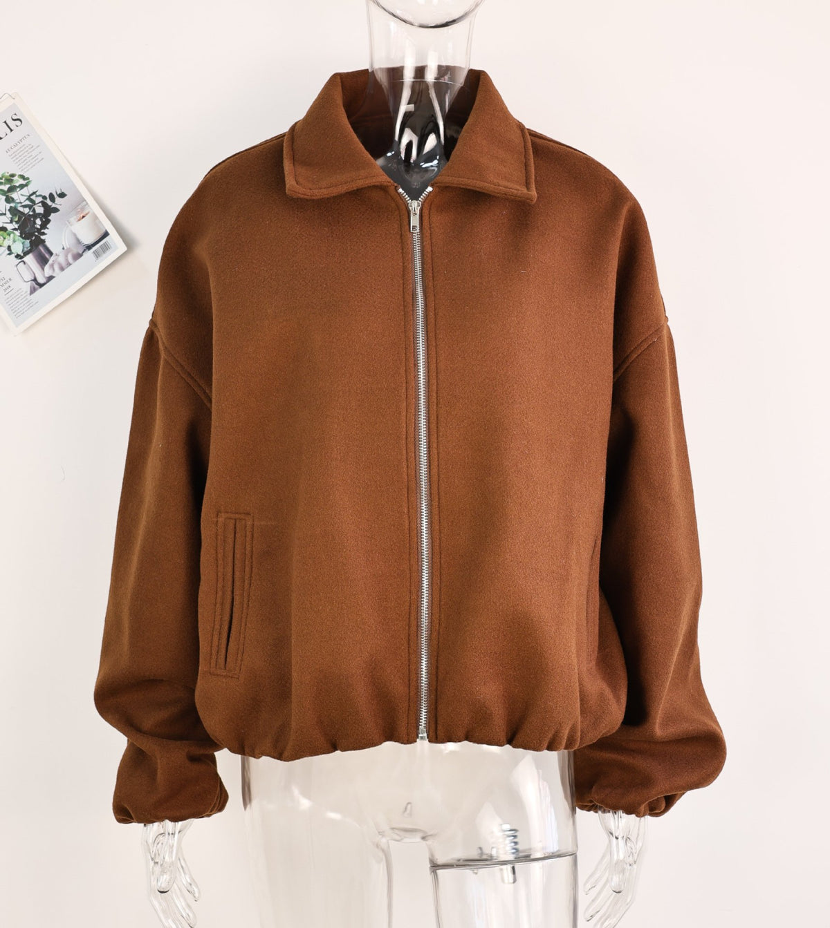 Women's Short Loose Fit Jacket – Long Sleeve Casual Coat - product image 4