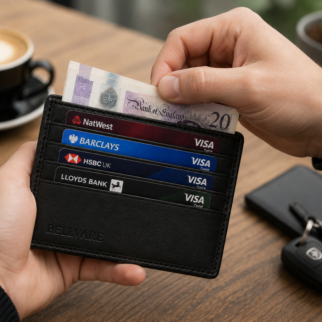 Bellvare Genuine Leather Card Holder Wallet RFID Slim Minimalist