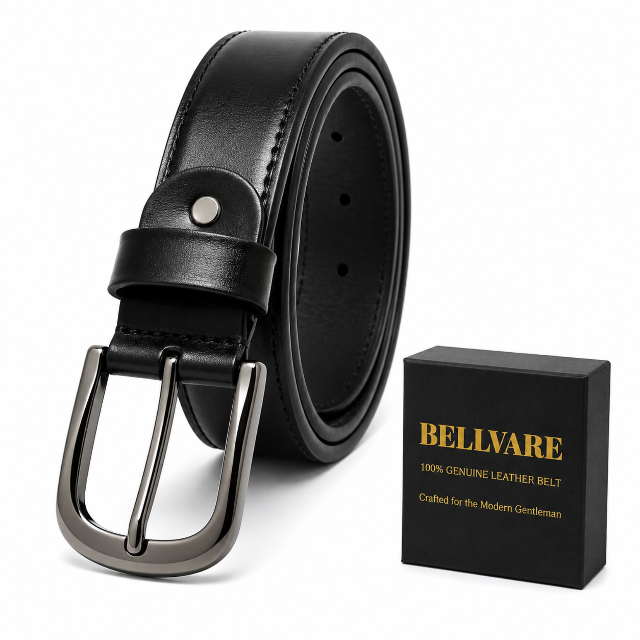 Genuine Leather Casual Dress Belts For Men Black Cowhide Jeans Trousers