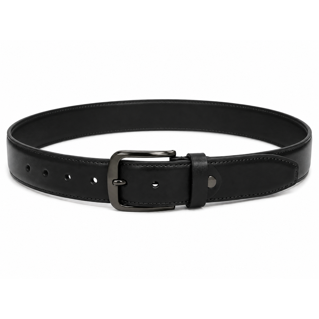 Genuine Leather Casual Dress Belts For Men Black Cowhide Jeans Trousers