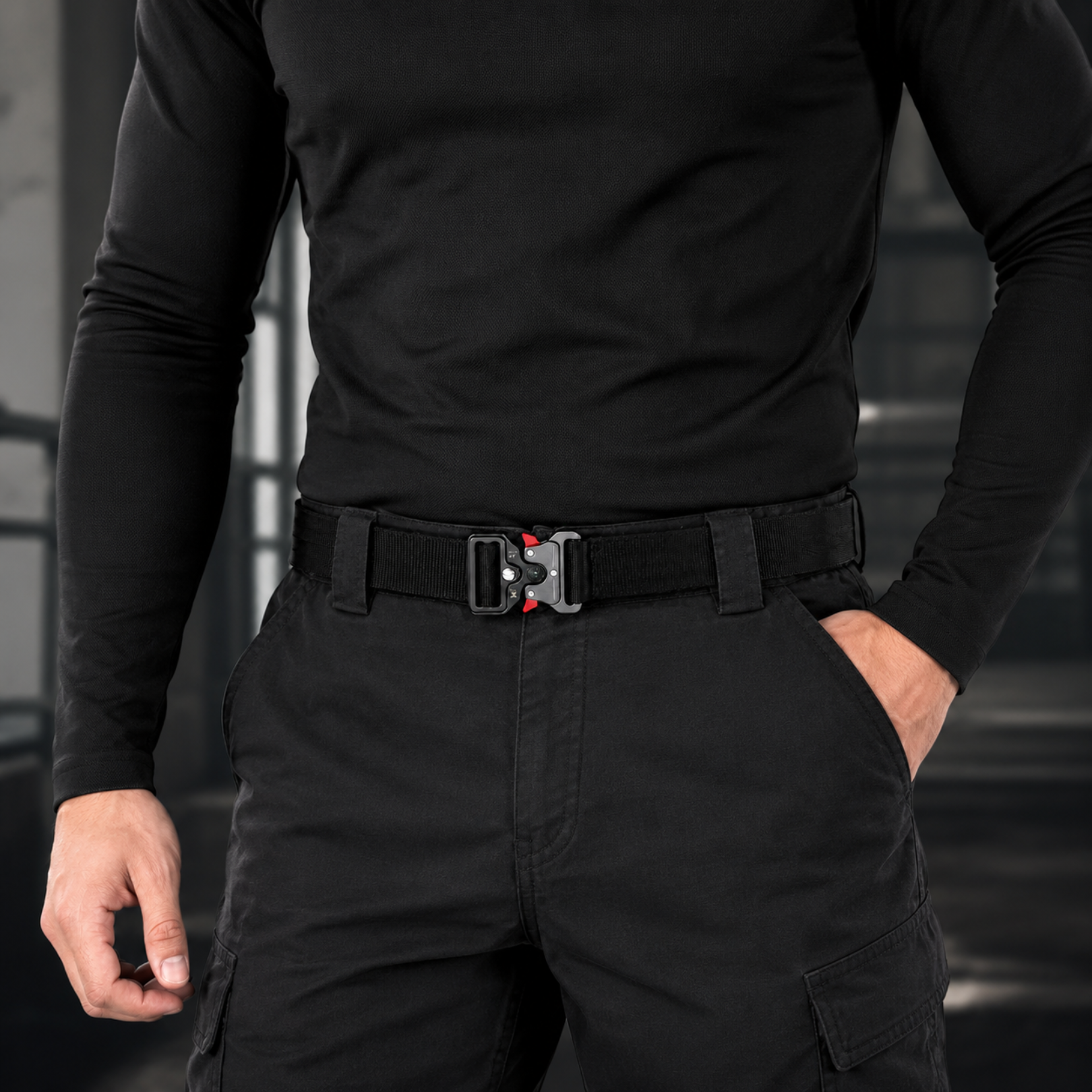 Mens Tactical Belt Quick Release Nylon Webbing Army Work Waist Belt 6 Colours