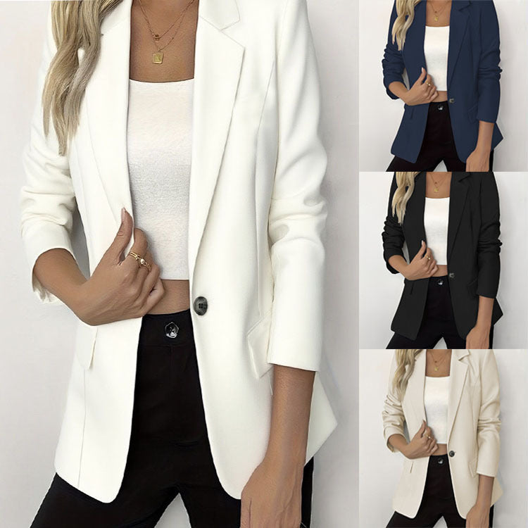 Women's Single Button Work Blazer Jacket – Long Sleeve - product image 1