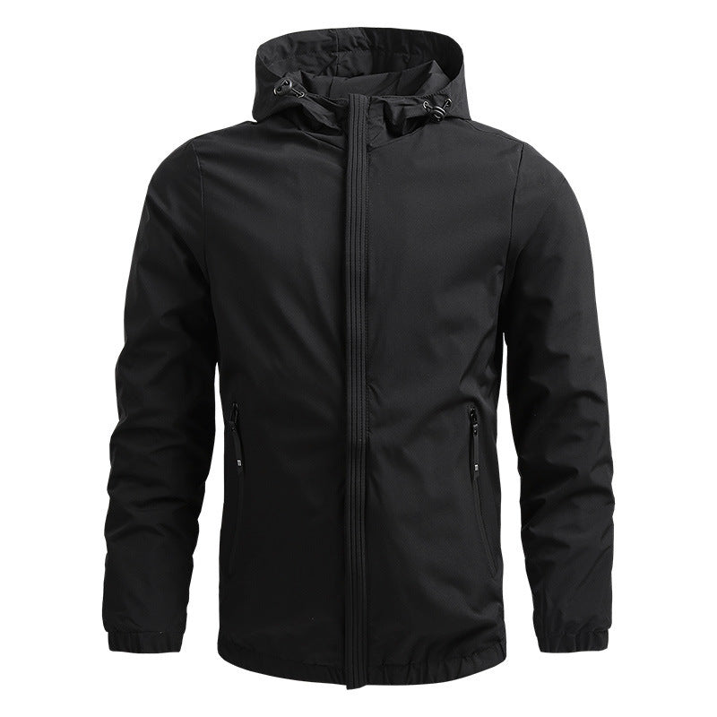 Black - Men's Lightweight Quick-Dry Hooded Jacket – Casual Sports - product image 1