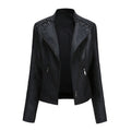 Women's Slim Fit Faux Leather Biker Jacket – Short Style - product image 11