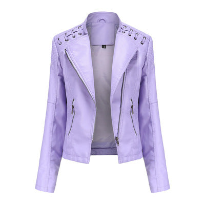 Women's Slim Fit Faux Leather Biker Jacket – Short Style - product image 18