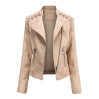Women's Slim Fit Faux Leather Biker Jacket – Short Style - product image 8