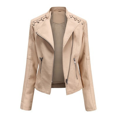 Women's Slim Fit Faux Leather Biker Jacket – Short Style - product image 15