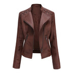 Women's Slim Fit Faux Leather Biker Jacket – Short Style - product image 9