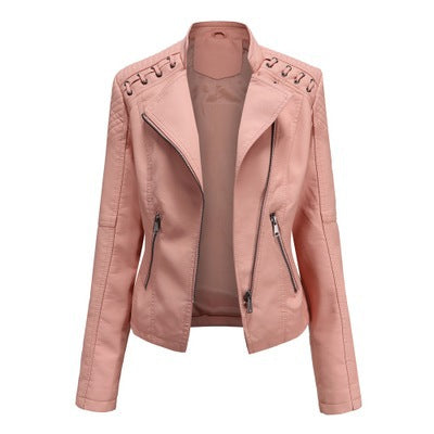 Women's Slim Fit Faux Leather Biker Jacket – Short Style - product image 1