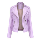 Women's Slim Fit Faux Leather Biker Jacket – Short Style - product image 10