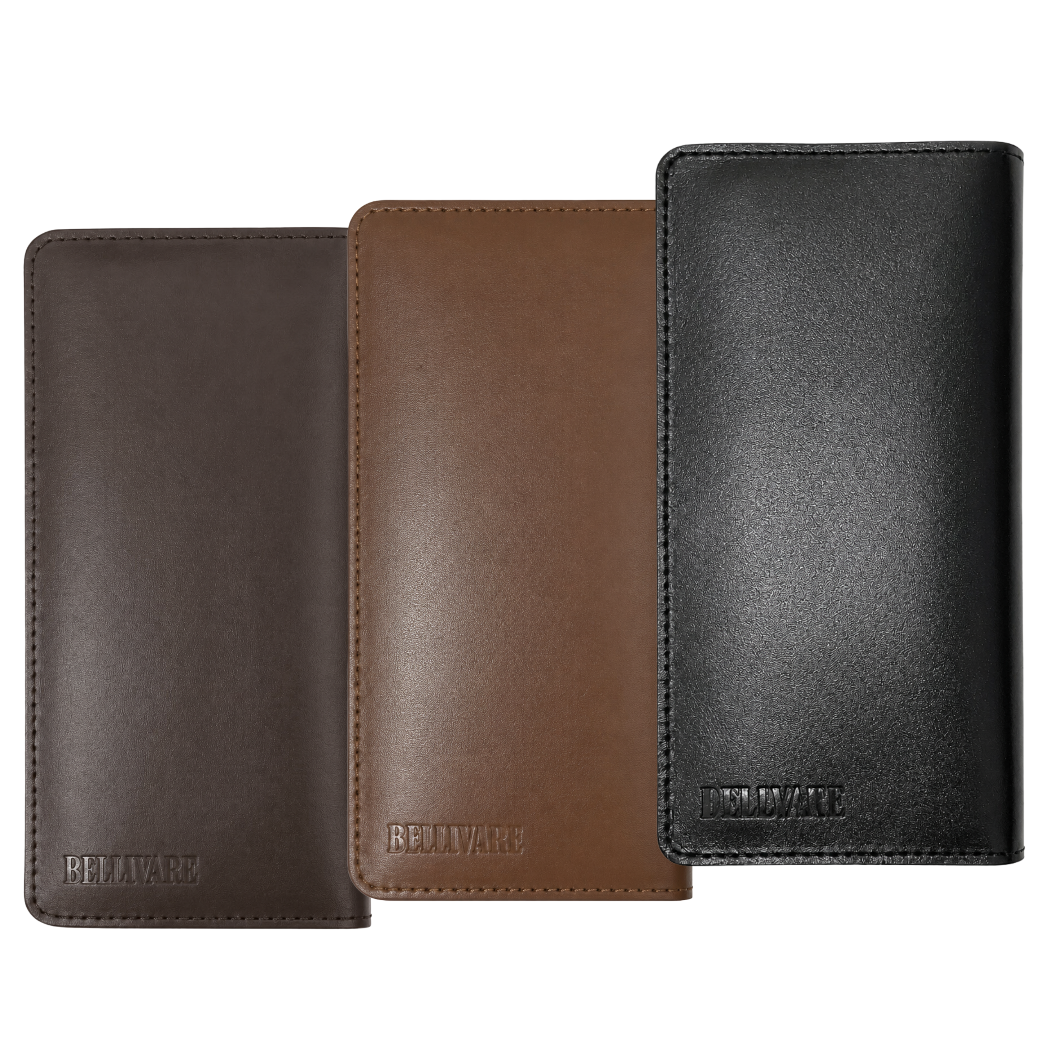 Bellvare Mens Genuine Leather Wallet RFID Slim Bifold 12 Card Holder Brown Black