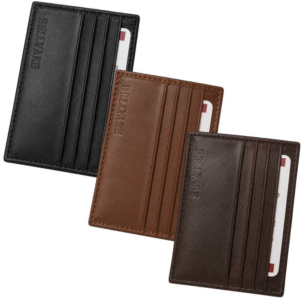 Bellvare Genuine Leather Card Holder Wallet RFID Slim Minimalist