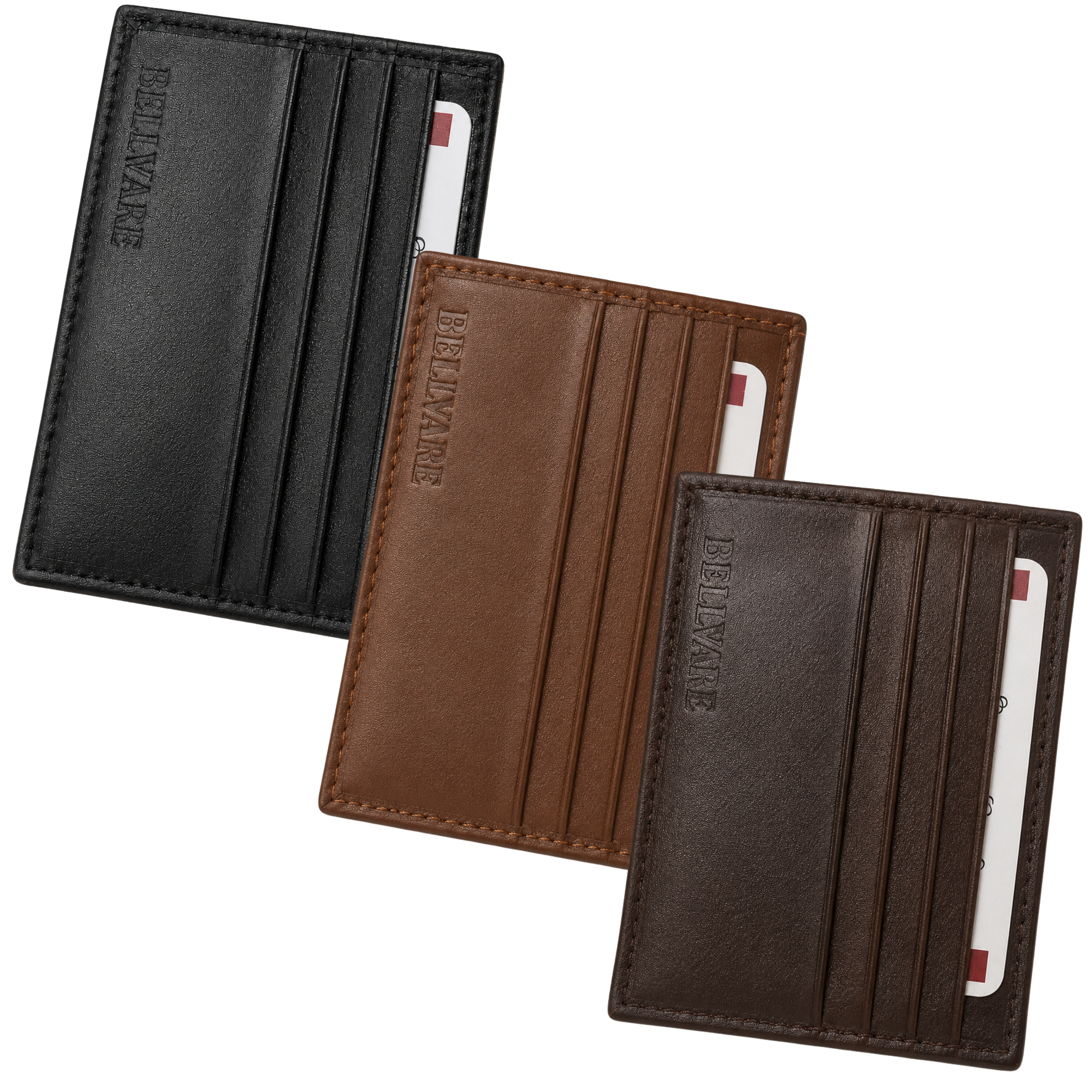Bellvare Genuine Leather Card Holder Wallet RFID Slim Minimalist