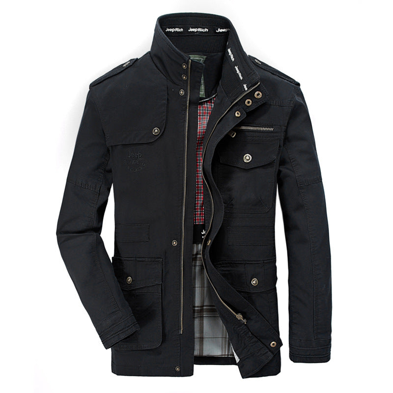 Men's Cotton Stand Collar Casual Jacket – product view 3