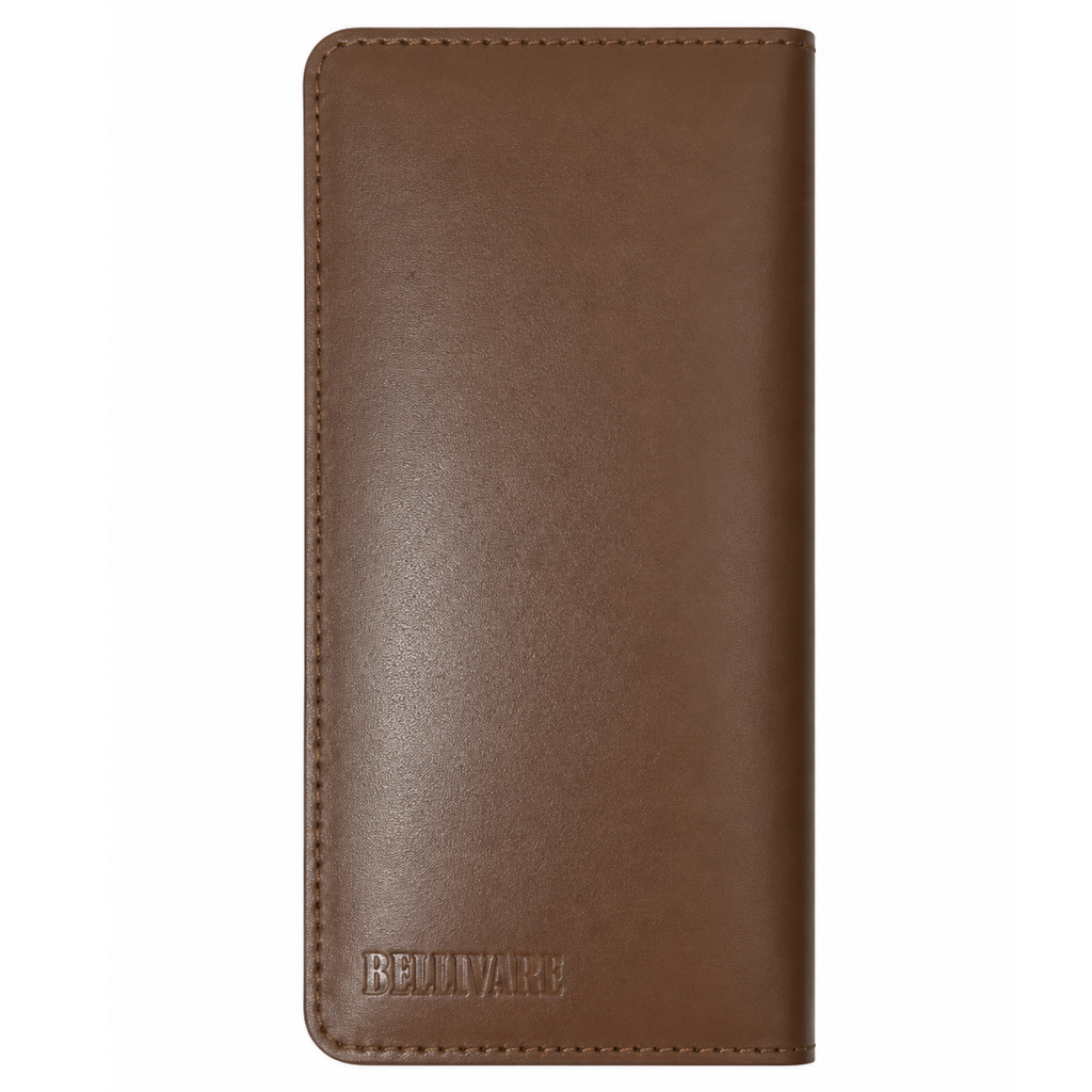 Bellvare Mens Genuine Leather Wallet RFID Slim Bifold 12 Card Holder Brown Black