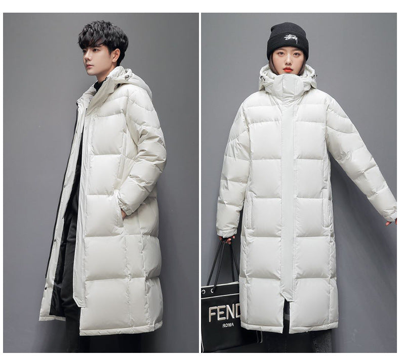 Men's Longline Hooded Puffer Jacket – Warm Winter Coat – product view 5