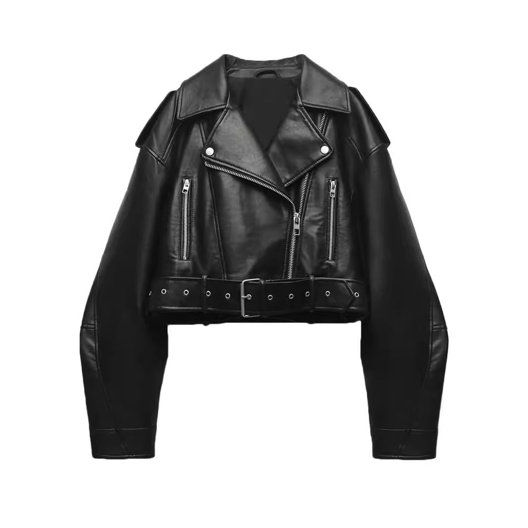 Women's Washed Motorcycle Jacket – Street Biker Style - product image 2