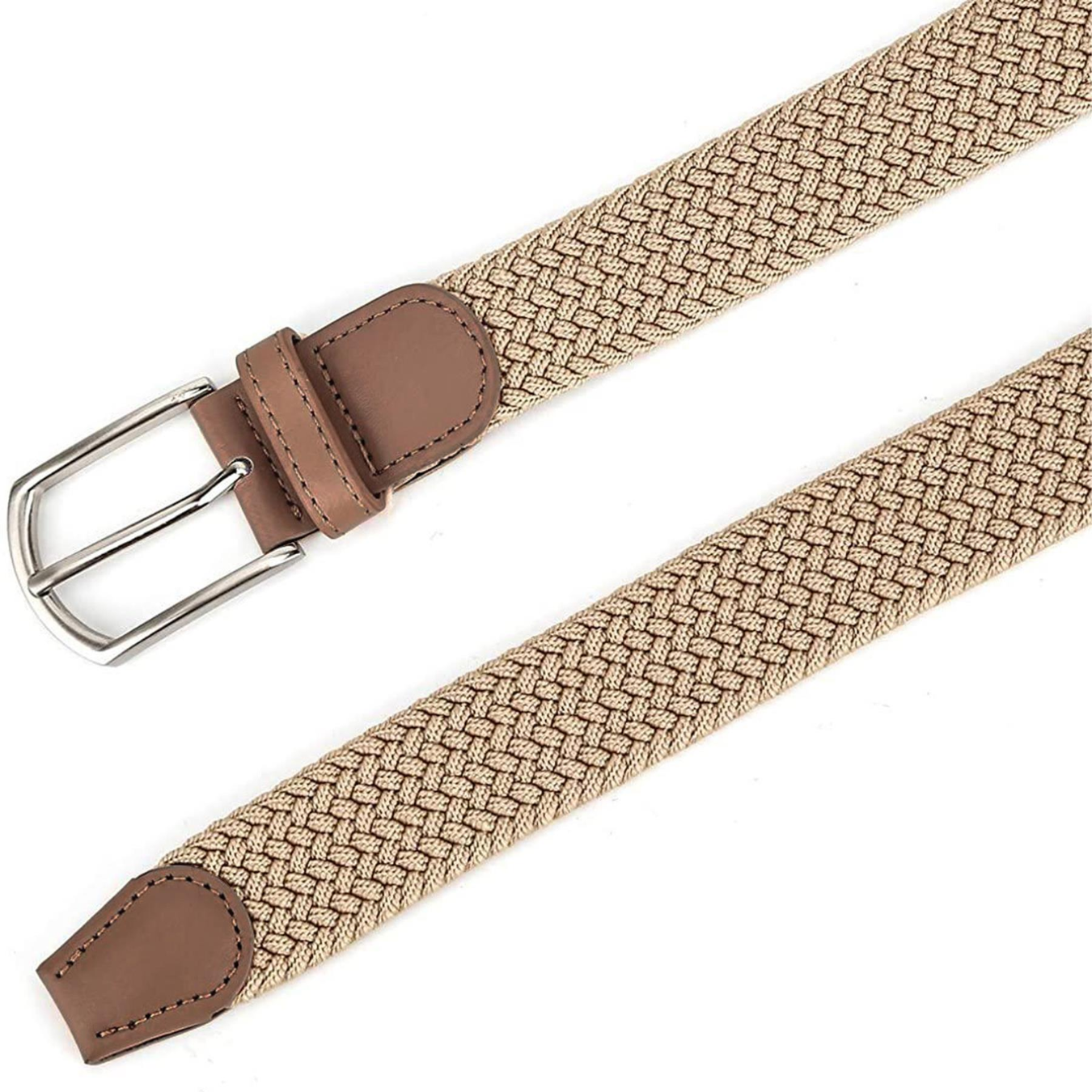 Bellvare Elasticated Belts Mens Womens Stretch Woven Braided Regular Casual Belt