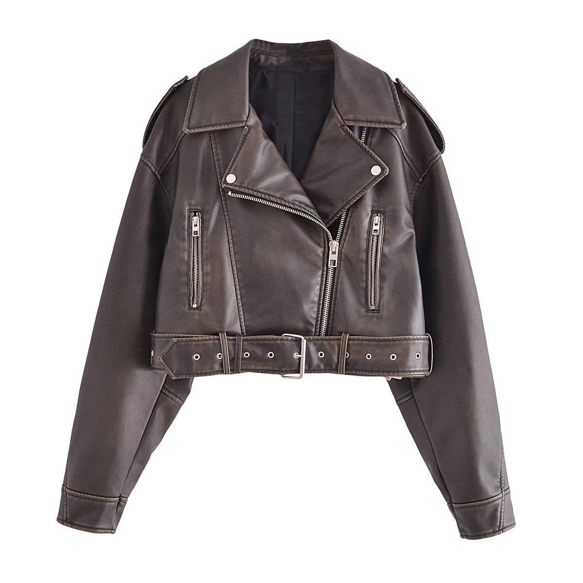 Women's Washed Motorcycle Jacket – Street Biker Style - product image 5