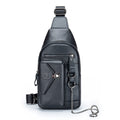 Men’s Cowhide Leather Sling Bag – Vintage Crossbody Chest Shoulder Bag