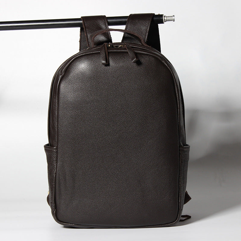 Men’s Cowhide Leather Backpack – Premium Business Travel Laptop Rucksack