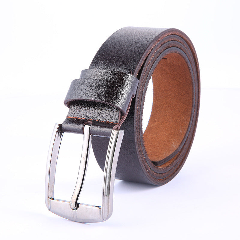 Men’s Classic Leather Pin Buckle Belt – Adjustable Casual & Formal Belt