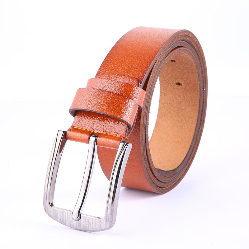 Men’s Classic Leather Pin Buckle Belt – Adjustable Casual & Formal Belt