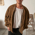 Men's Dark Brown Corduroy Casual Jacket – product view 3