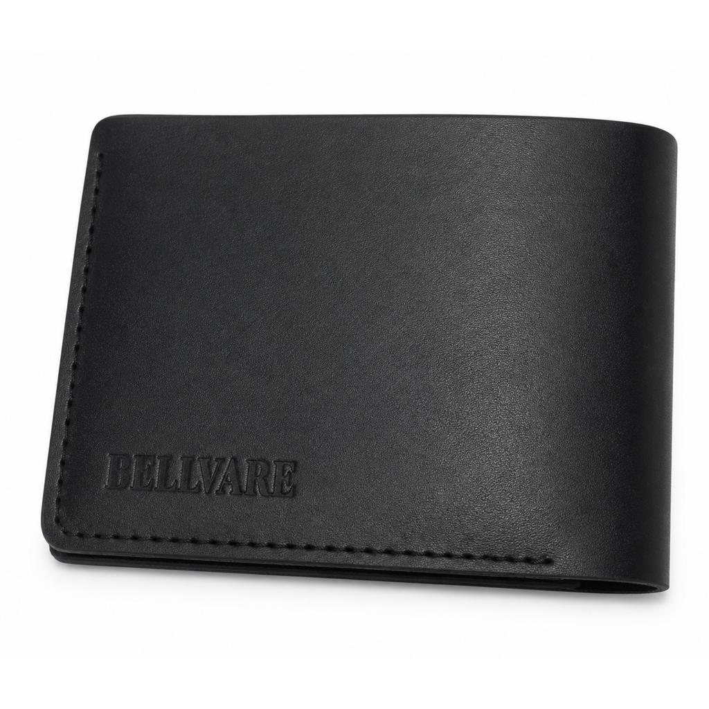 Men’s Black Ratchet Belt & Leather Wallet Bundle — wallet detail
