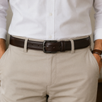 Men’s Genuine Leather Pin Buckle Belt – Black & Brown