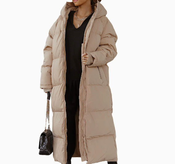 Men's Longline Hooded Puffer Jacket – Warm Winter Coat – product view 8