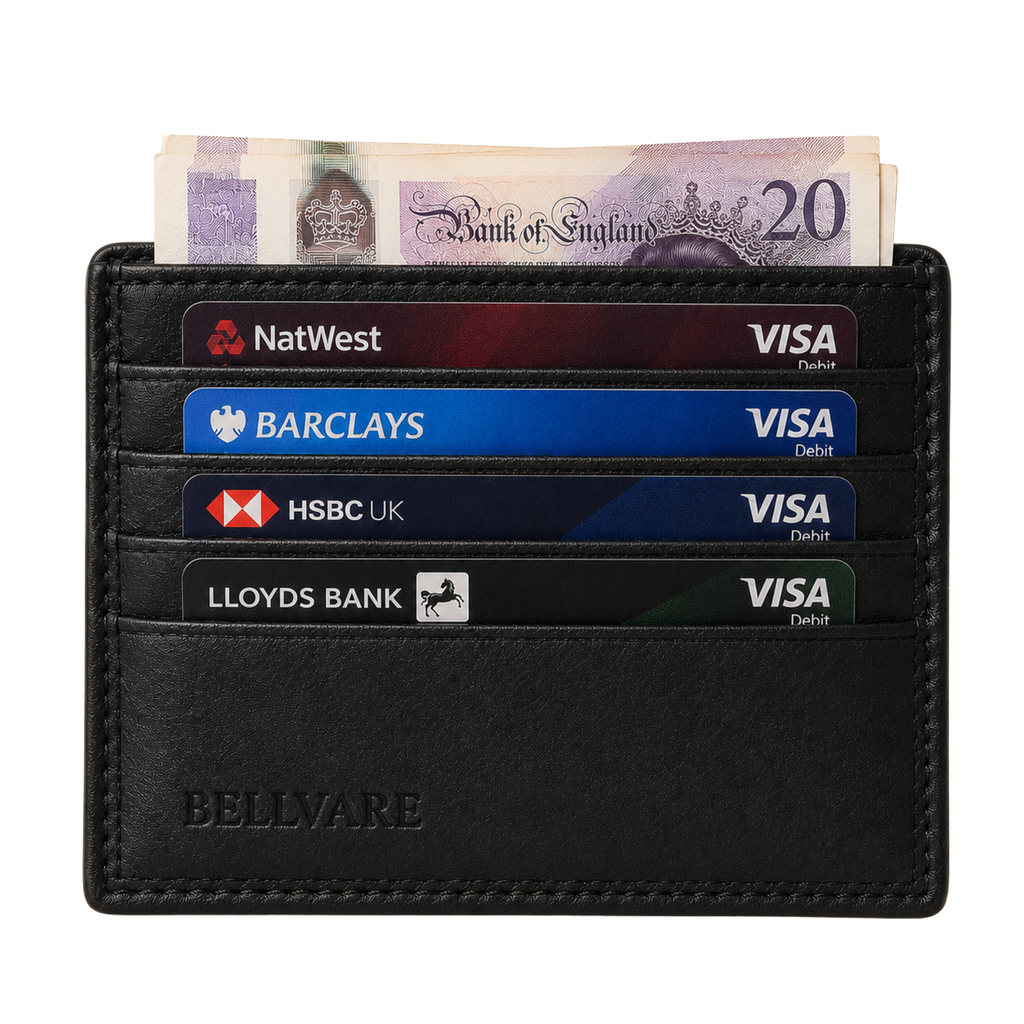 Bellvare Genuine Leather Card Holder Wallet RFID Slim Minimalist
