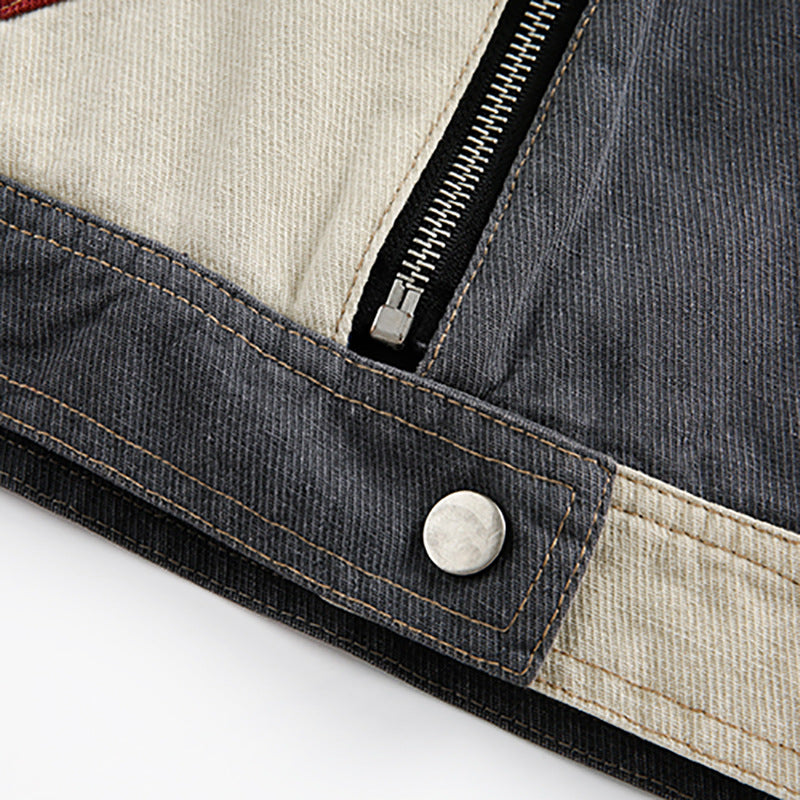 Unisex Colour Block Denim Jacket – Loose Casual Fit - product image 8