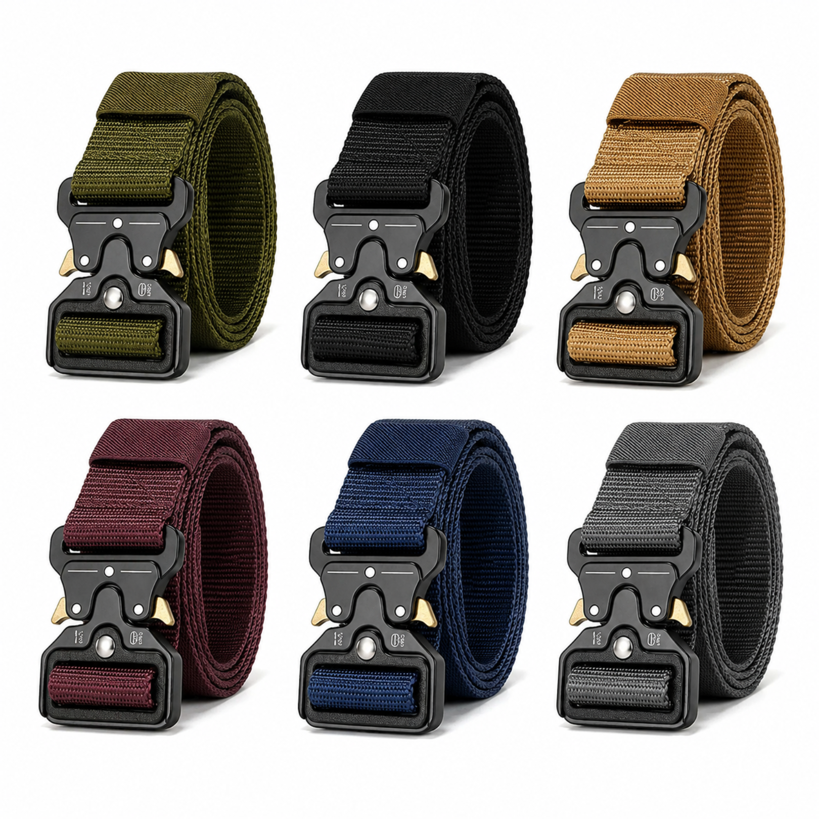 Mens Tactical Belt Quick Release Nylon Webbing Army Work Waist Belt 6 Colours