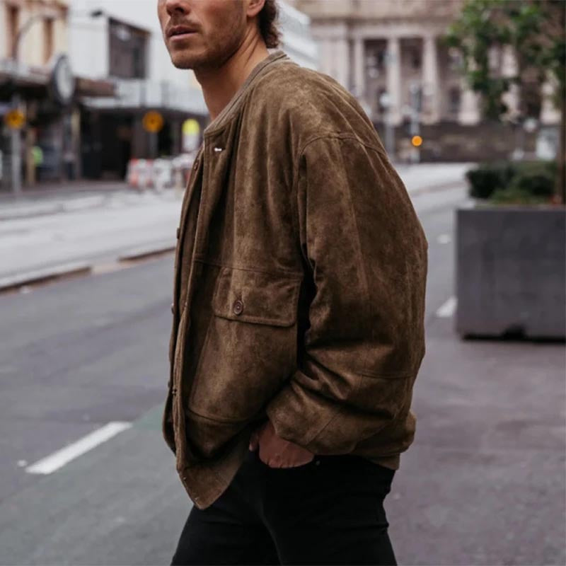 Men's Dark Brown Corduroy Casual Jacket – product view 2