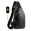 Men’s Vegan Leather Sling Bag – Vintage Crossbody Chest & Shoulder Bag