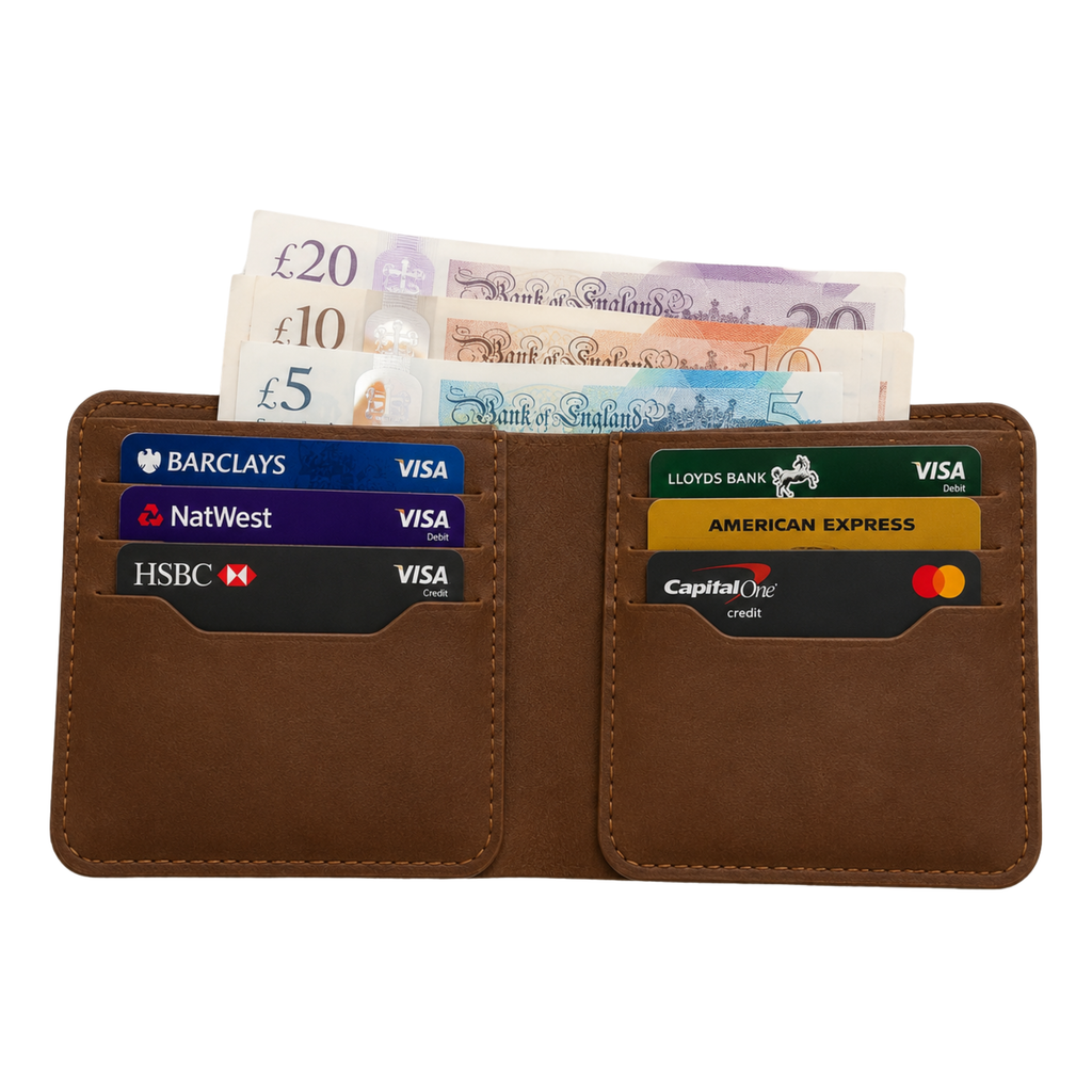 Leather Wallet For Mens Notes, & Credit Cards RFID Blocking Soft Slim Bifold