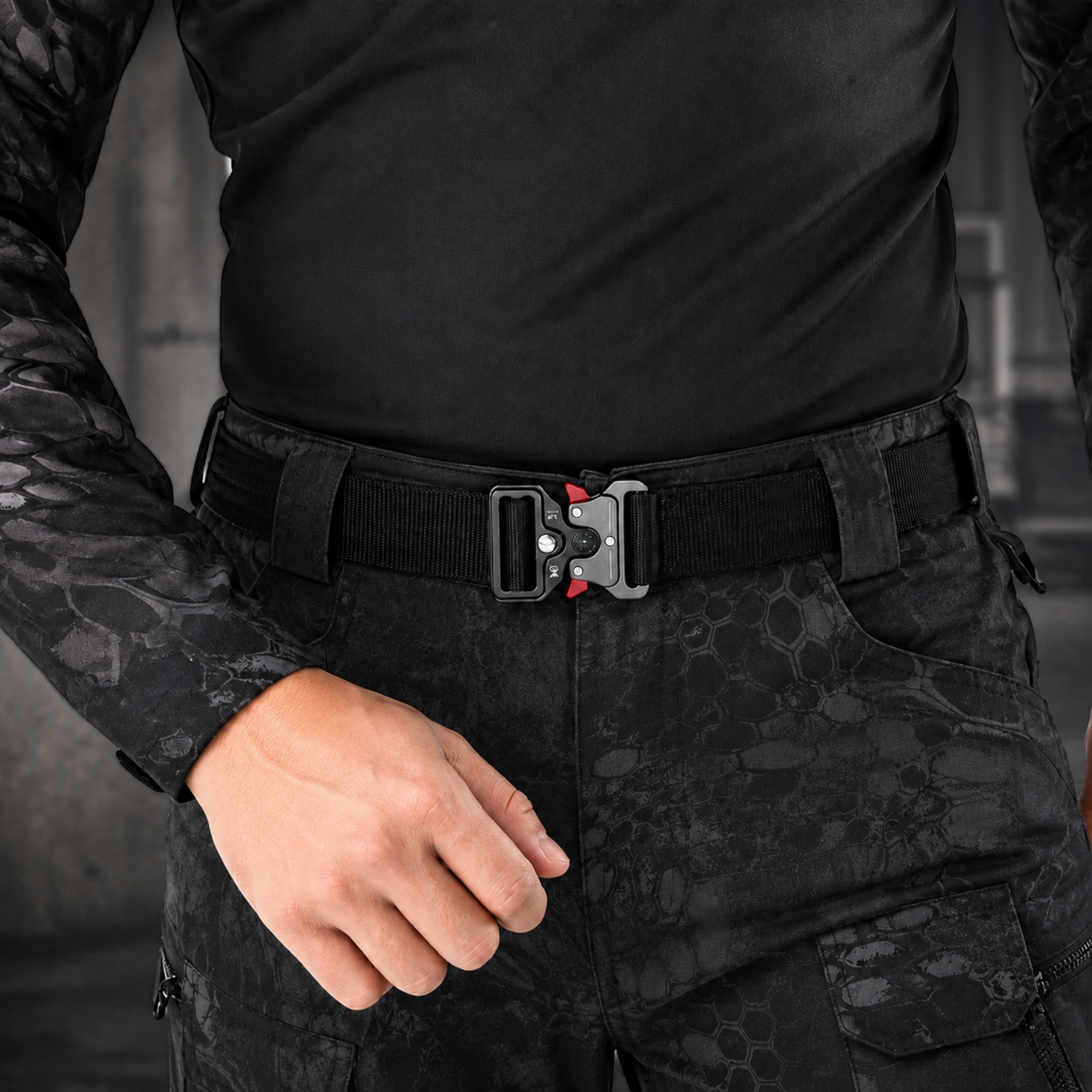 Mens Tactical Belt Quick Release Nylon Webbing Army Work Waist Belt 6 Colours