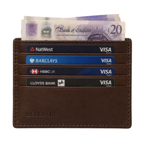Bellvare Genuine Leather Card Holder Wallet RFID Slim Minimalist
