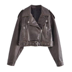 Women's Washed Motorcycle Jacket – Street Biker Style - product image 4