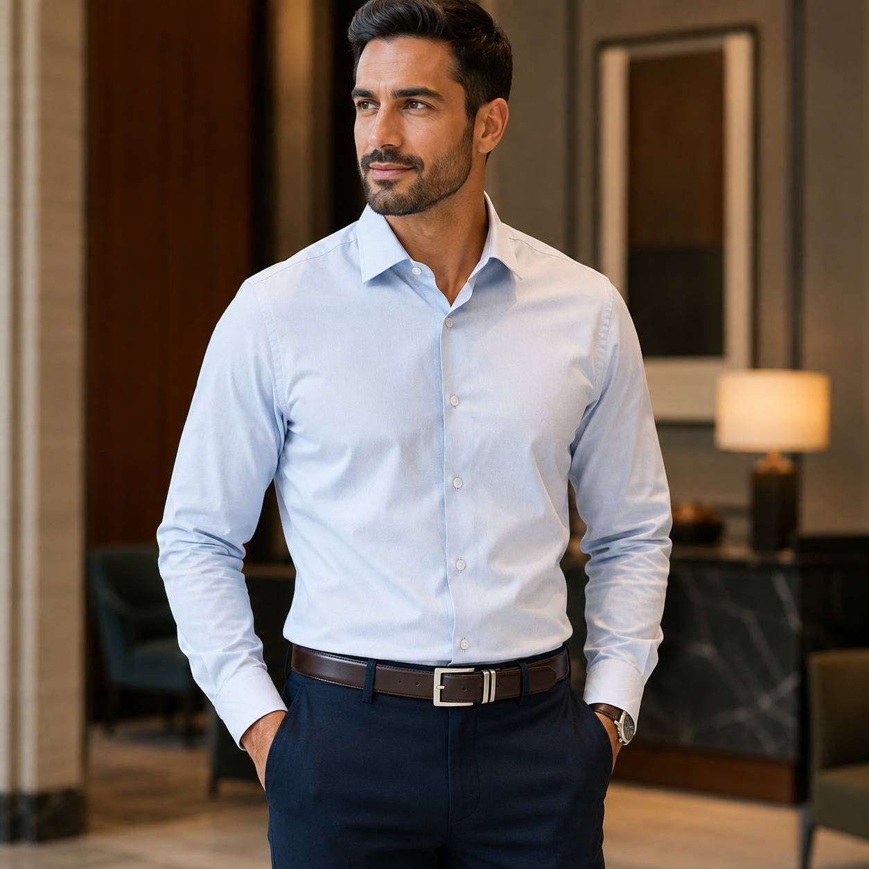 Men wearing Brown Belt