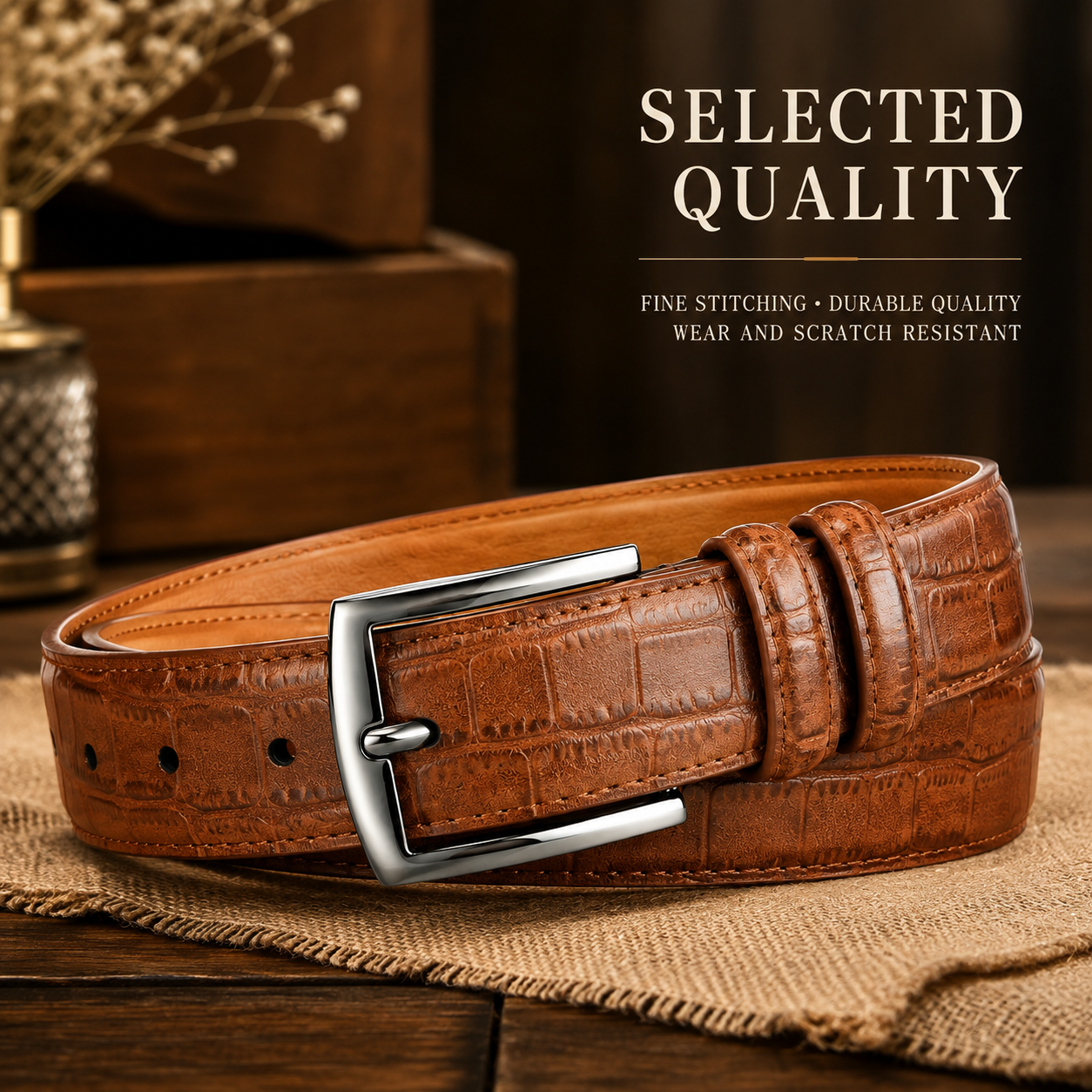 Brown belt showing quality