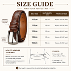 Size guide for the belts
