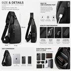 Men’s Vegan Leather Sling Bag – Vintage Crossbody Bag