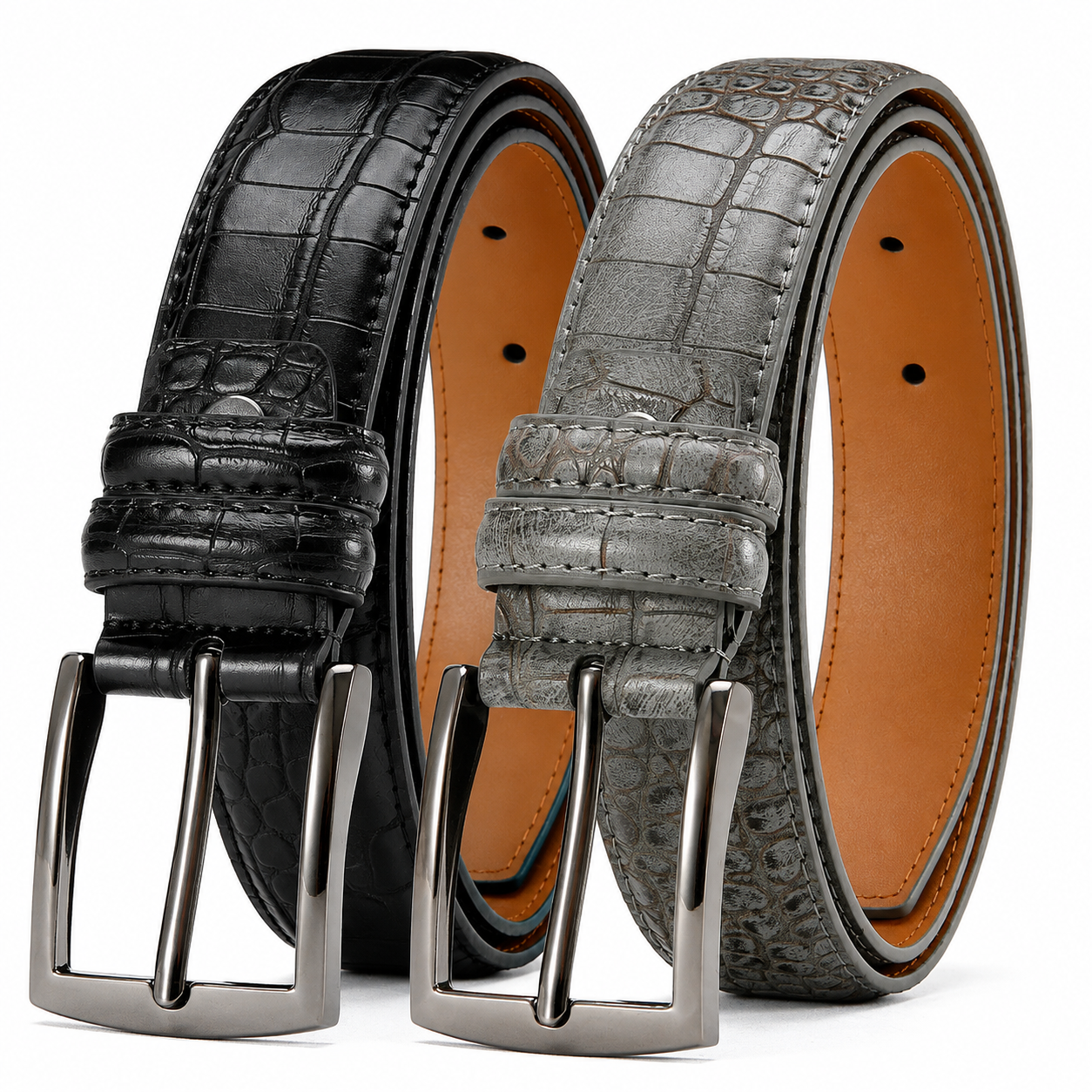 black and grey belt