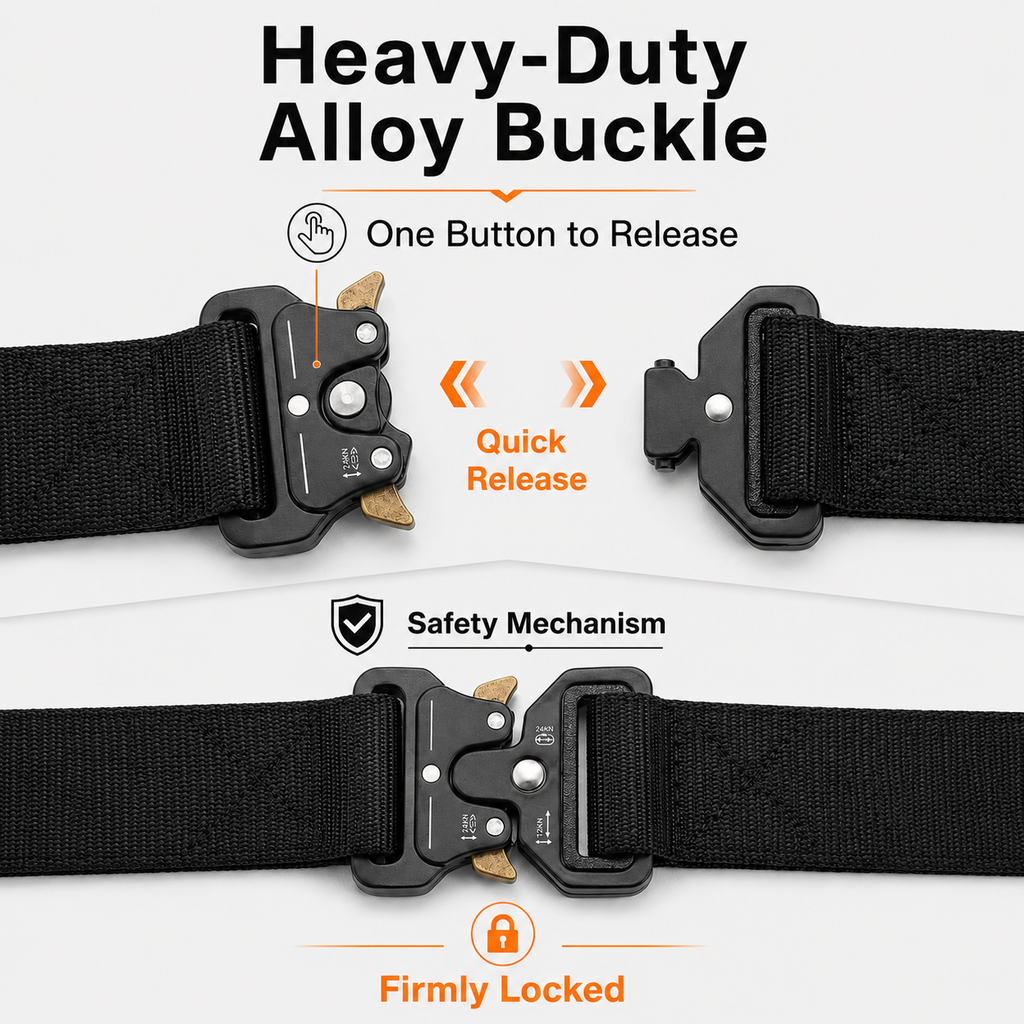 Bellvare Tactical Belt for Men & Women | Quick Release Nylon Work Belt | 6 Colours