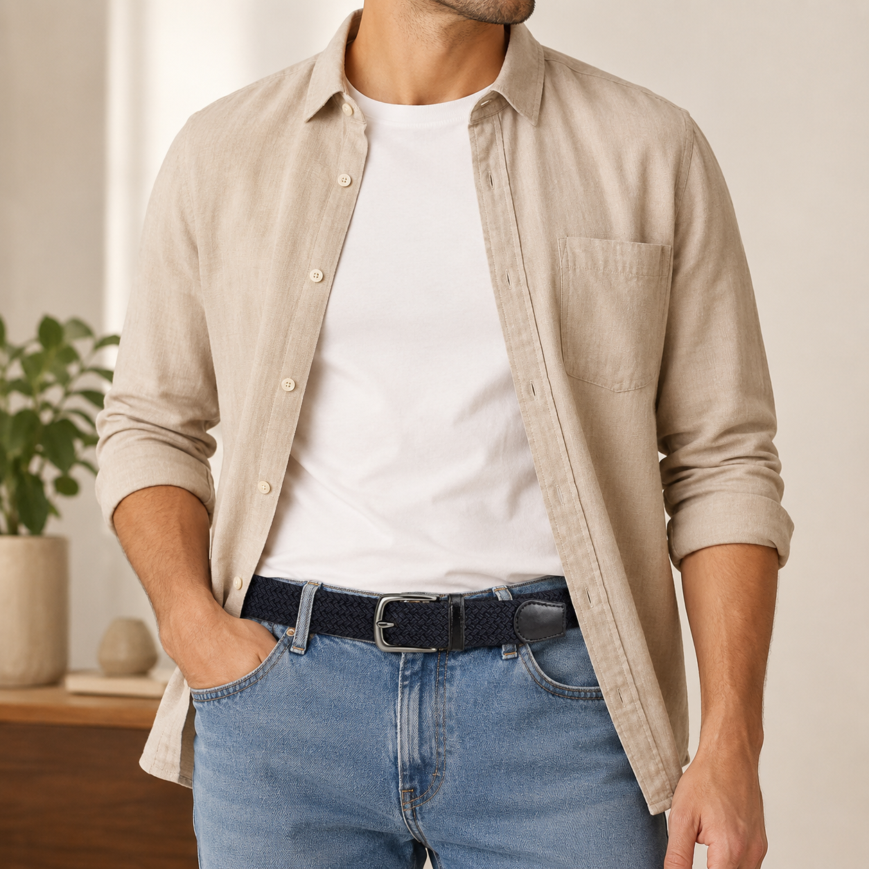 Bellvare Woven Stretch Belt for Men & Women | Elastic Braided Casual Belt