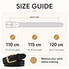 Men’s Genuine Leather Braided Belt – Gold Pin Buckle