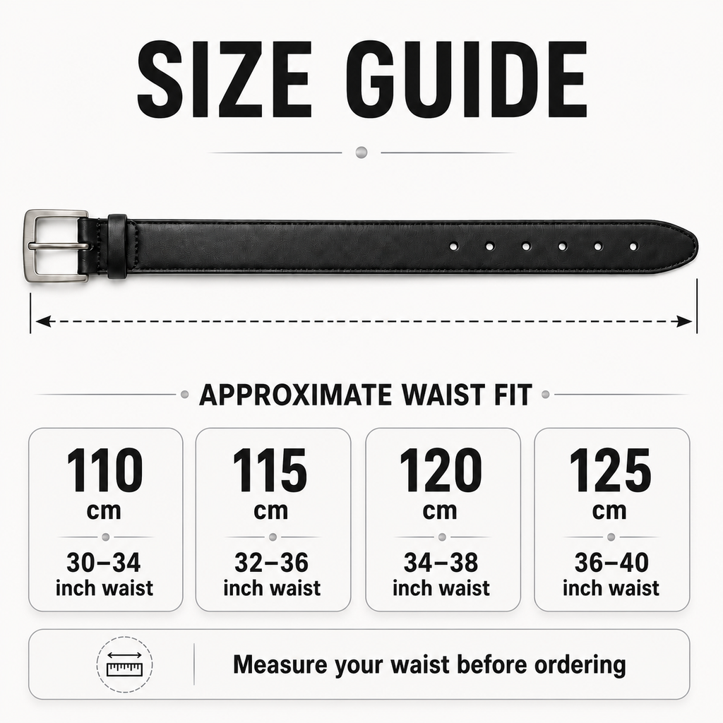 Men’s Genuine Leather Belt – Classic Pin Buckle, 6 Buckle Styles