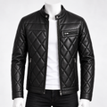 Men's Fleece-Lined PU Leather Winter Jacket